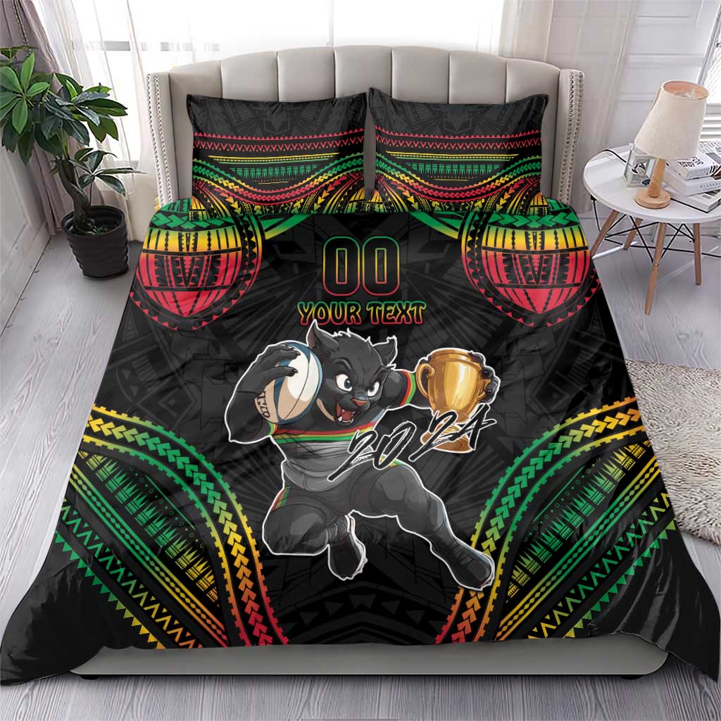 Custom Panthers Champion Grand Final 2024 Bedding Set With Polynesian Style - Vibe Hoodie Shop