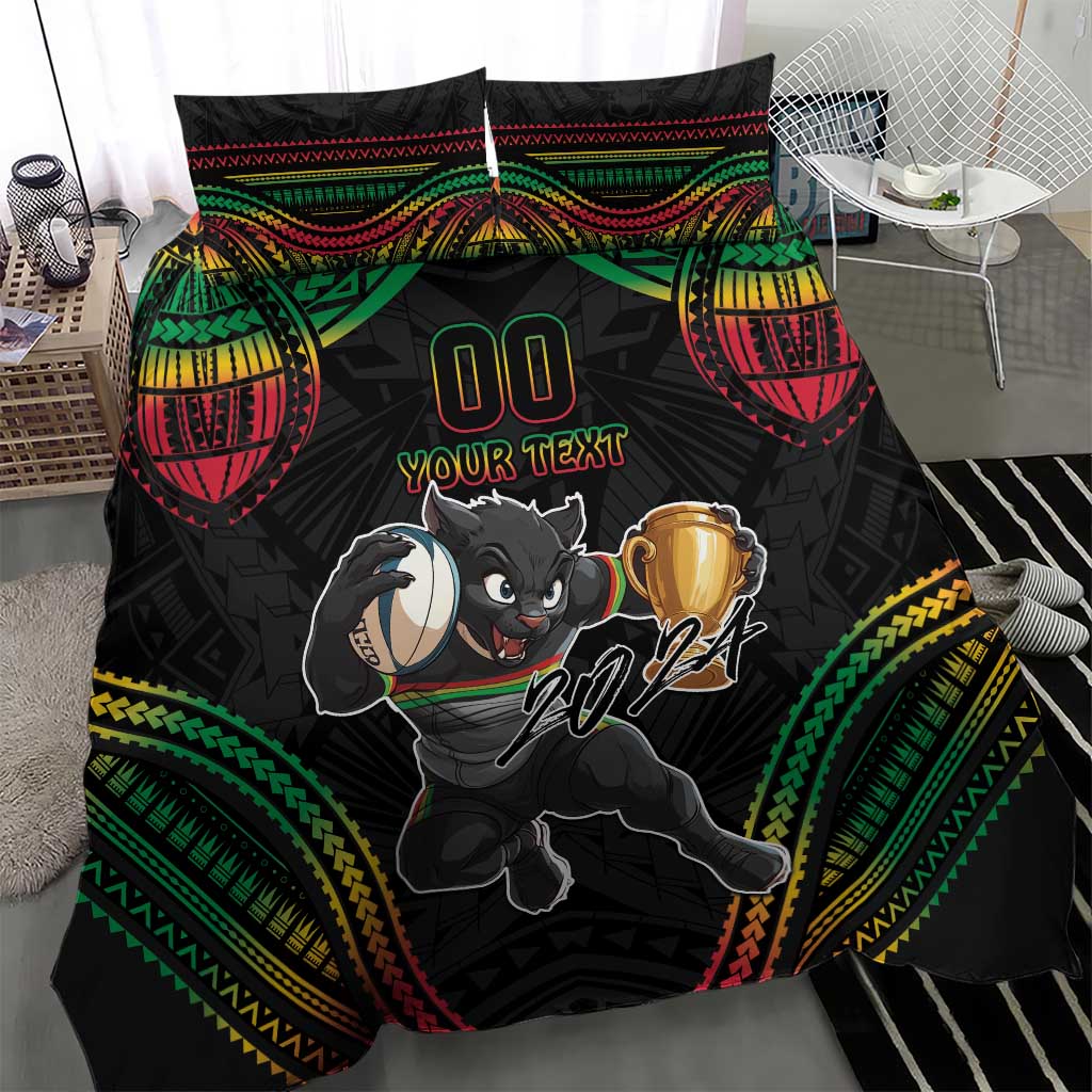 Custom Panthers Champion Grand Final 2024 Bedding Set With Polynesian Style - Vibe Hoodie Shop