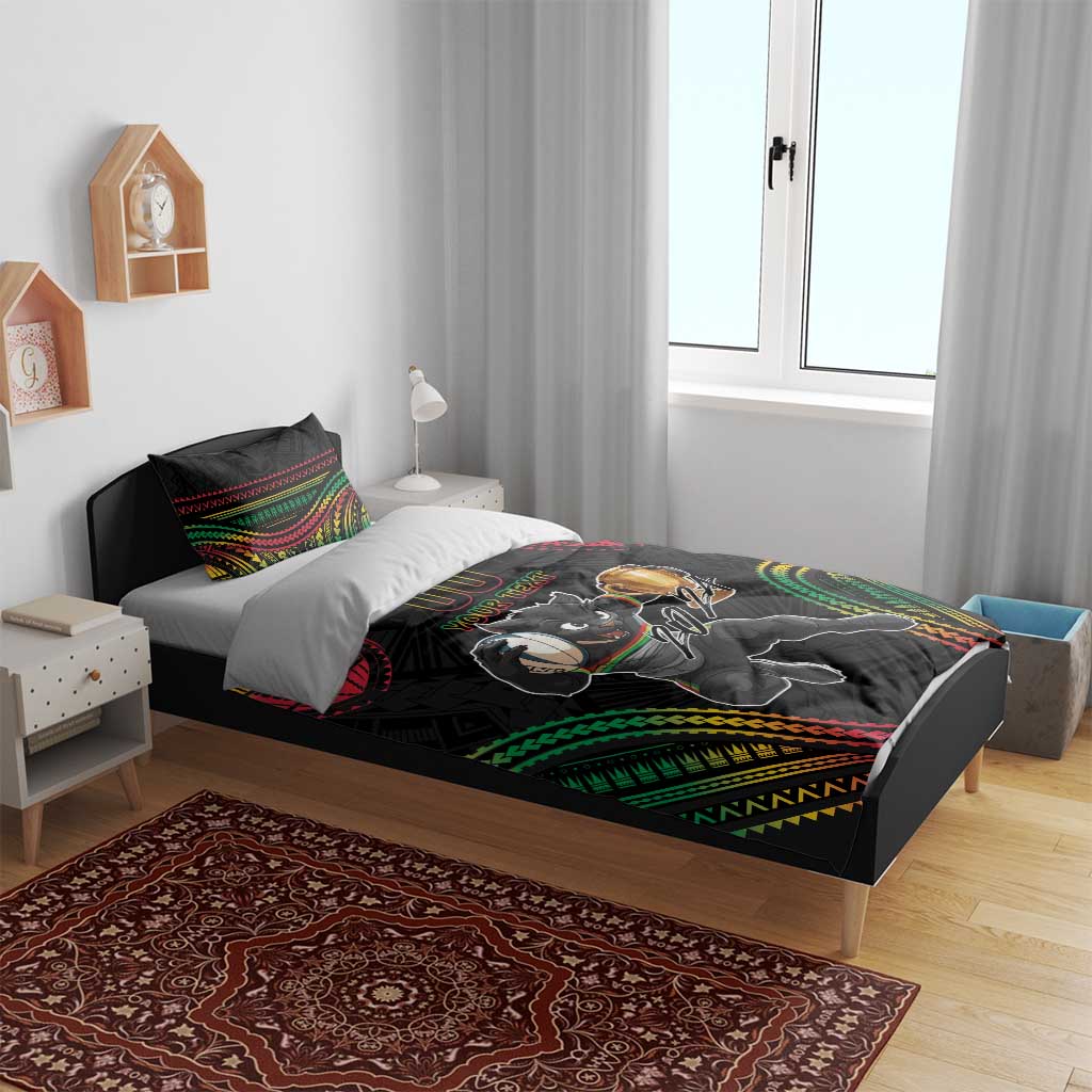 Custom Panthers Champion Grand Final 2024 Bedding Set With Polynesian Style - Vibe Hoodie Shop