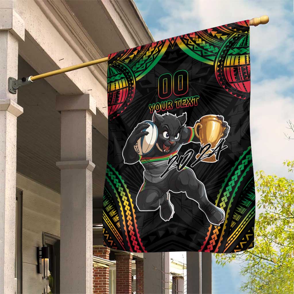 Custom Panthers Champion Grand Final 2024 Garden Flag With Polynesian Style - Vibe Hoodie Shop