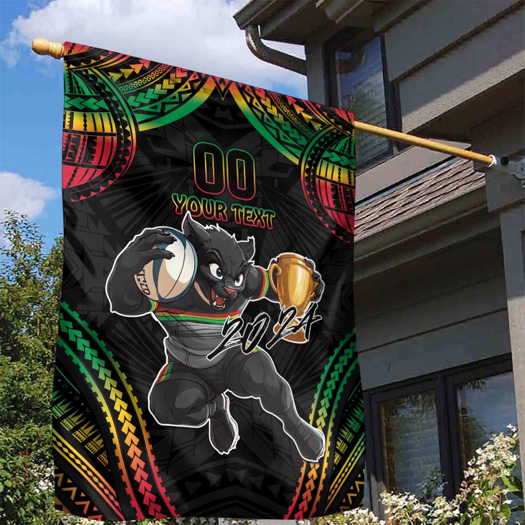 Custom Panthers Champion Grand Final 2024 Garden Flag With Polynesian Style - Vibe Hoodie Shop