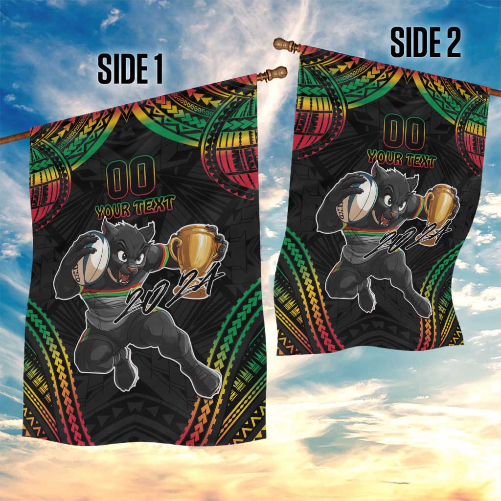 Custom Panthers Champion Grand Final 2024 Garden Flag With Polynesian Style - Vibe Hoodie Shop