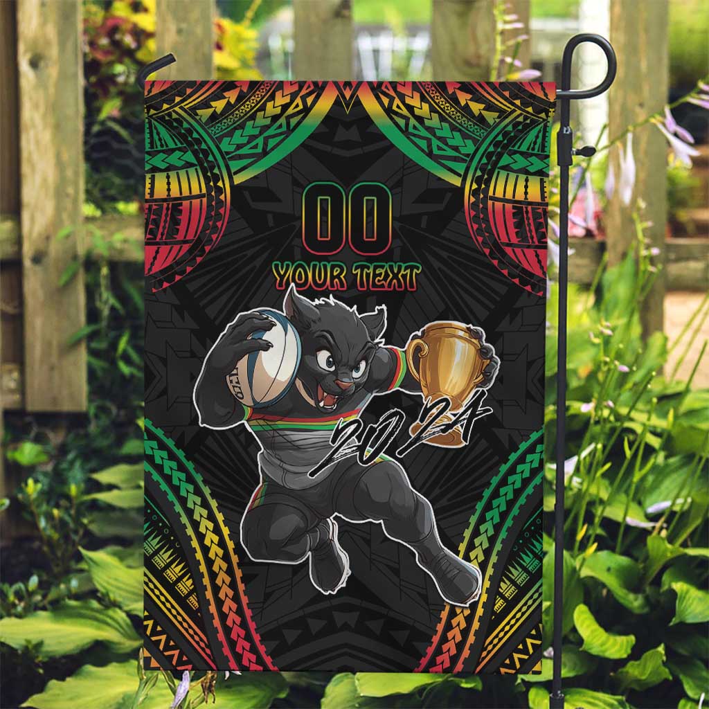 Custom Panthers Champion Grand Final 2024 Garden Flag With Polynesian Style - Vibe Hoodie Shop