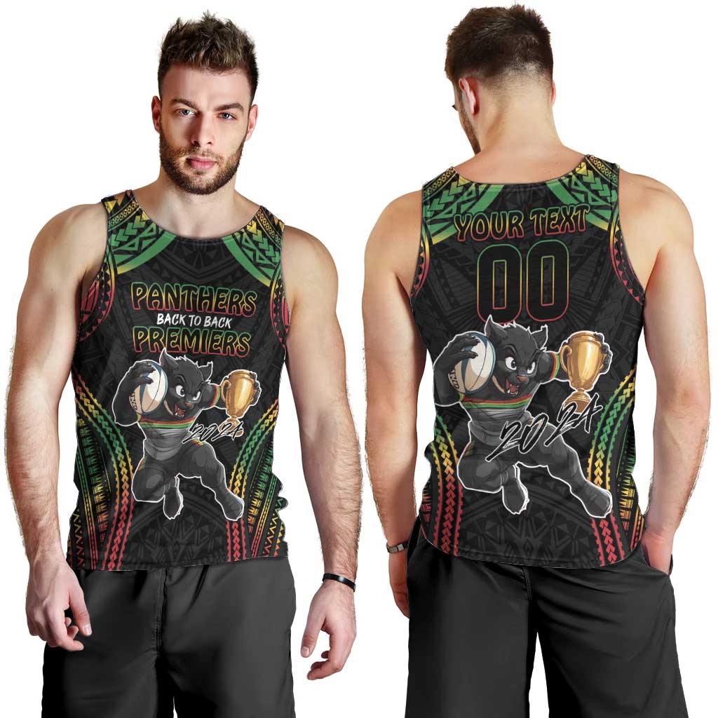 Custom Panthers Champion Grand Final 2024 Men Tank Top With Polynesian Style - Vibe Hoodie Shop