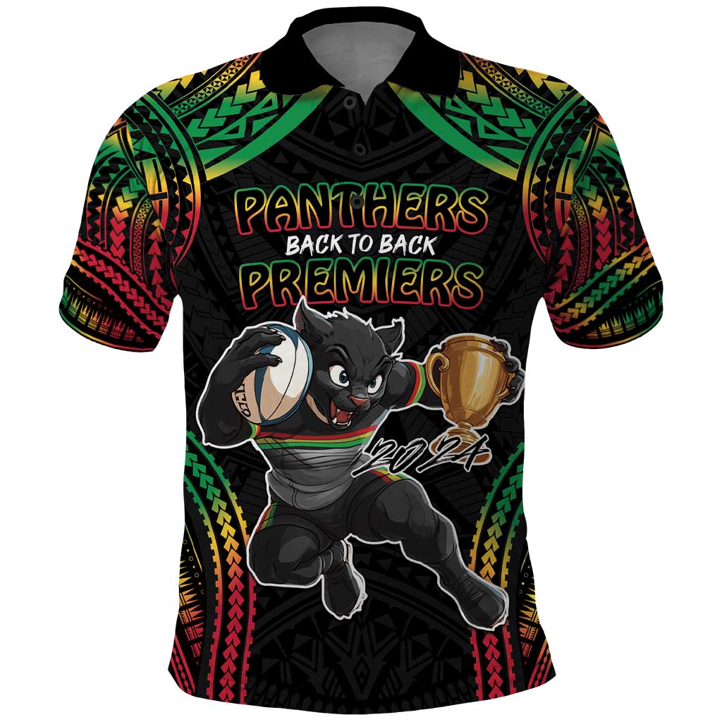 Custom Panthers Champion Grand Final 2024 Polo Shirt With Polynesian Style LT9 - Vibe Hoodie Shop