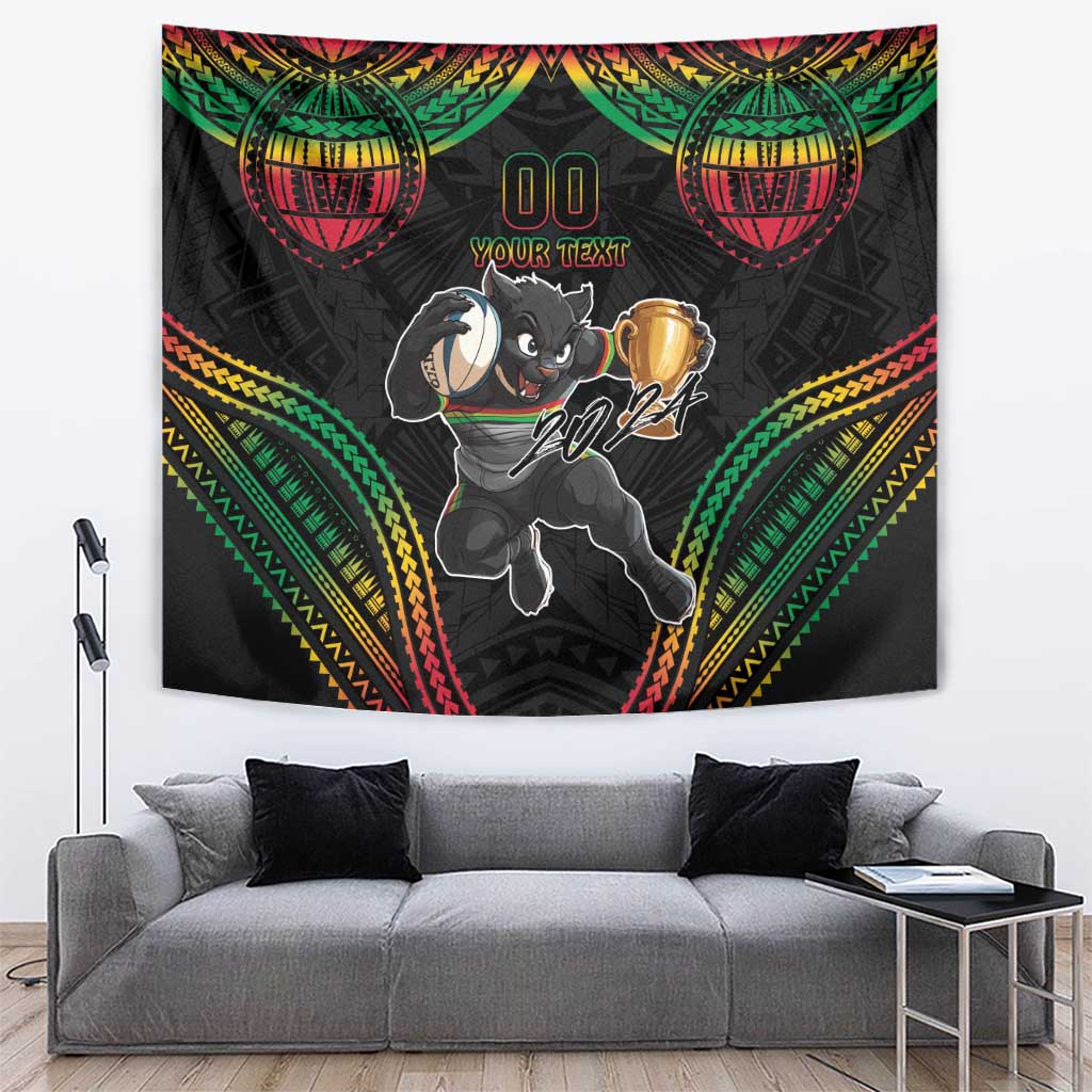 Custom Panthers Champion Grand Final 2024 Tapestry With Polynesian Style - Vibe Hoodie Shop