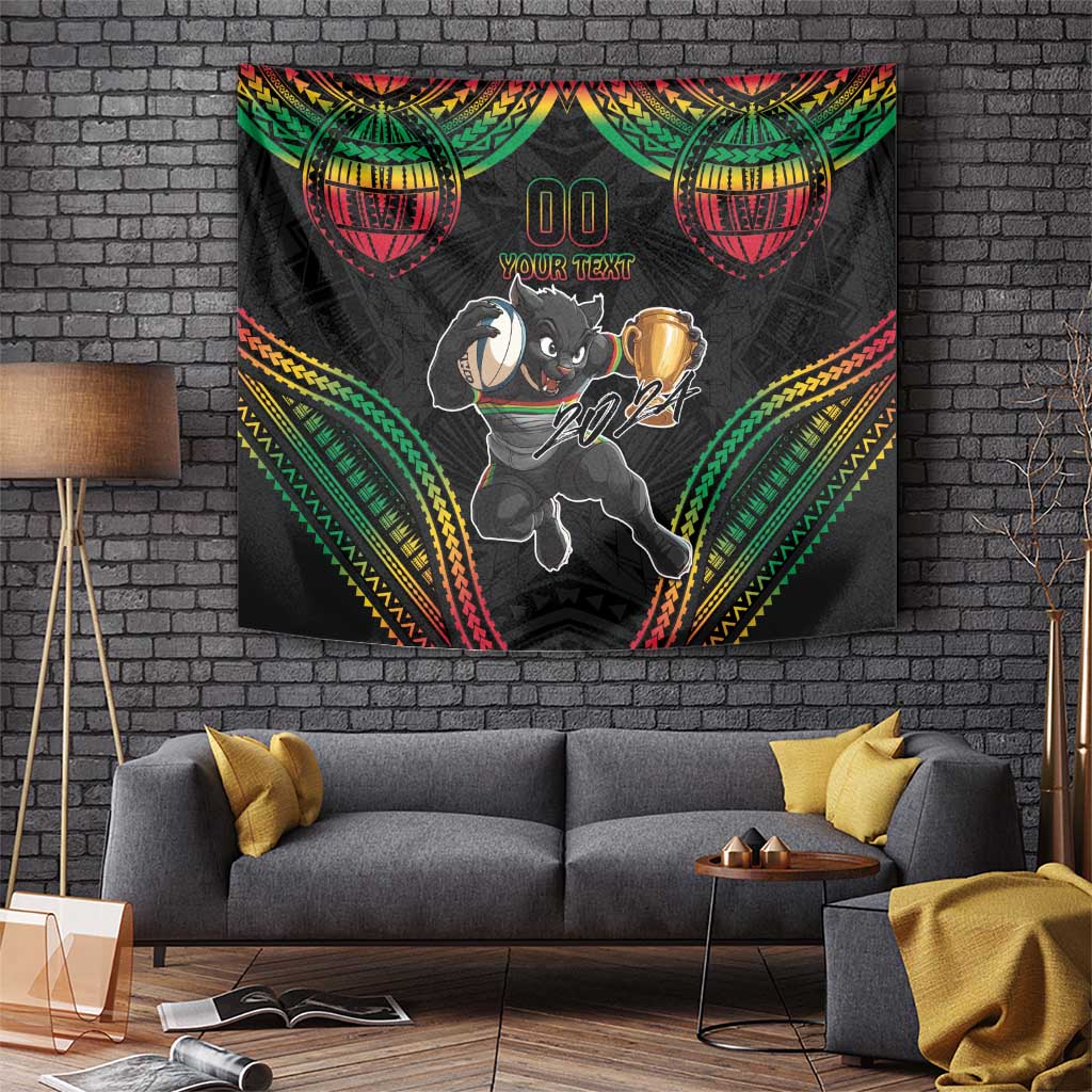 Custom Panthers Champion Grand Final 2024 Tapestry With Polynesian Style - Vibe Hoodie Shop