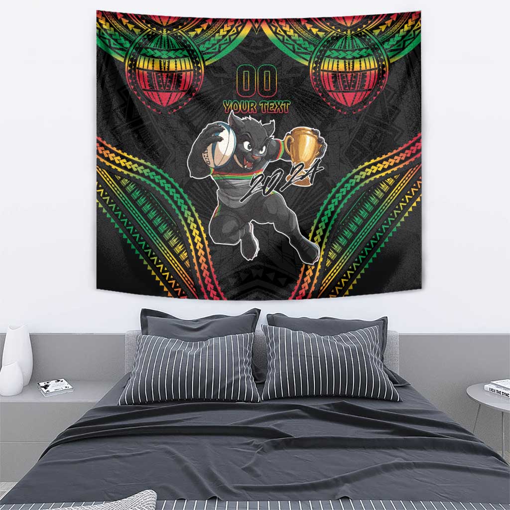 Custom Panthers Champion Grand Final 2024 Tapestry With Polynesian Style - Vibe Hoodie Shop