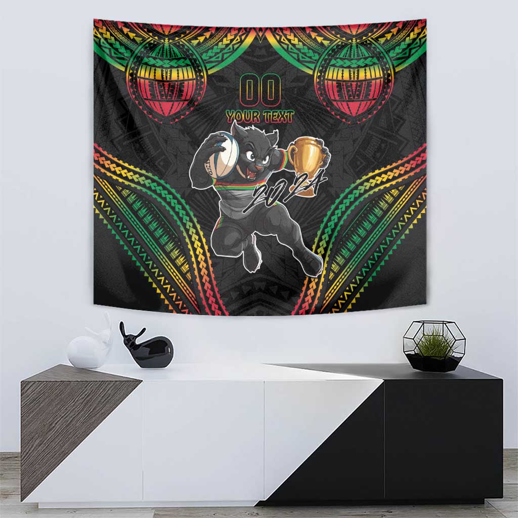 Custom Panthers Champion Grand Final 2024 Tapestry With Polynesian Style - Vibe Hoodie Shop