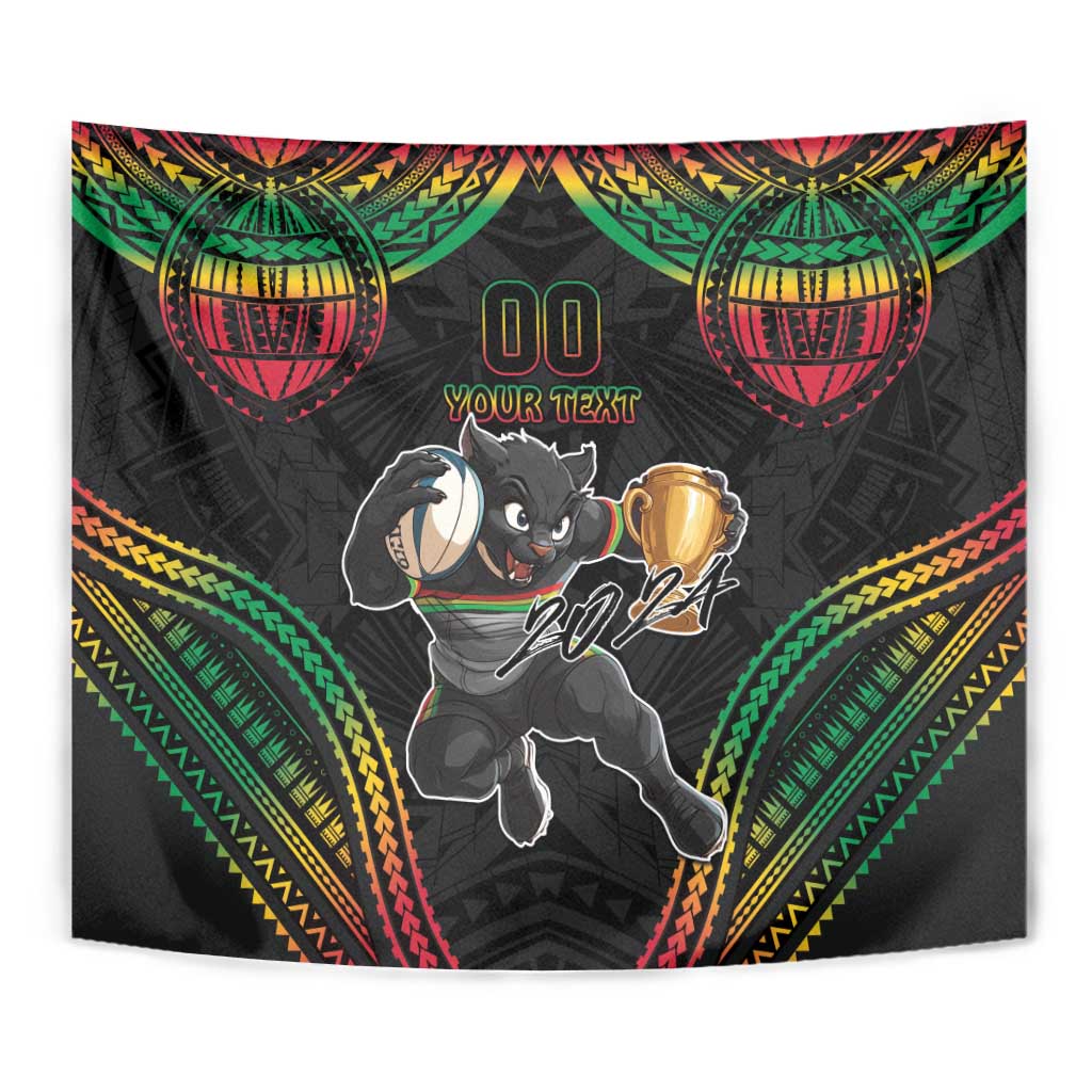 Custom Panthers Champion Grand Final 2024 Tapestry With Polynesian Style - Vibe Hoodie Shop