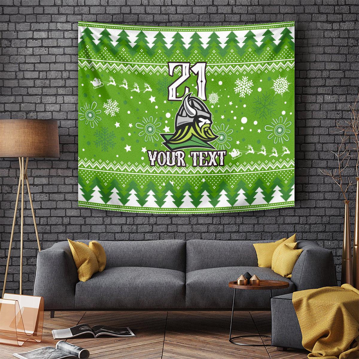 Custom Raiders Rugby Tapestry The Mighty Green Machine 2023 Christmas Vibe - Vibe Hoodie Shop