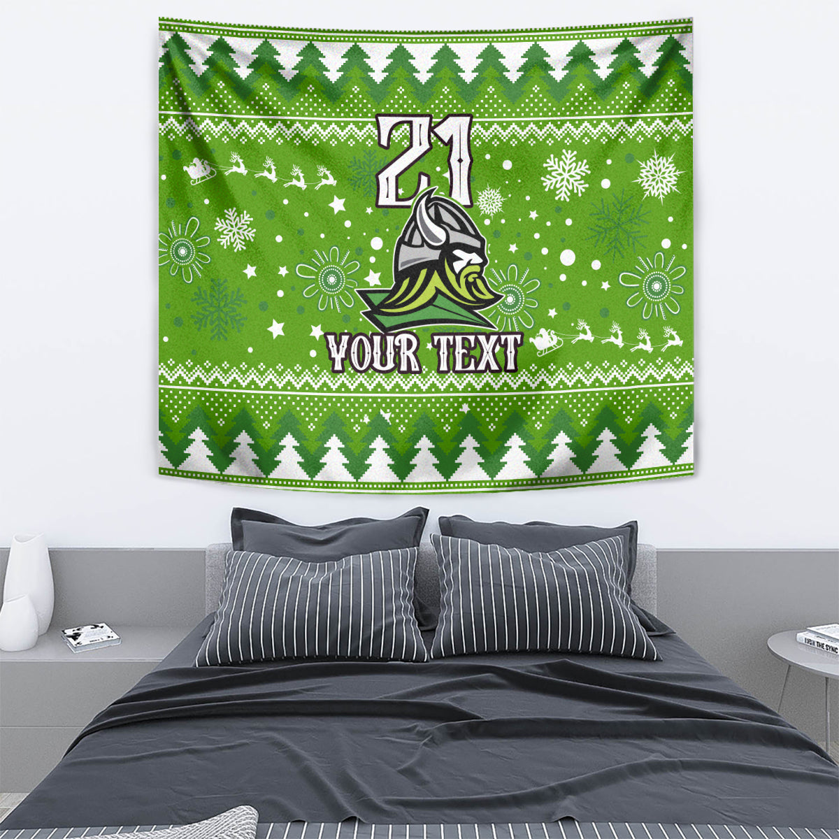 Custom Raiders Rugby Tapestry The Mighty Green Machine 2023 Christmas Vibe - Vibe Hoodie Shop