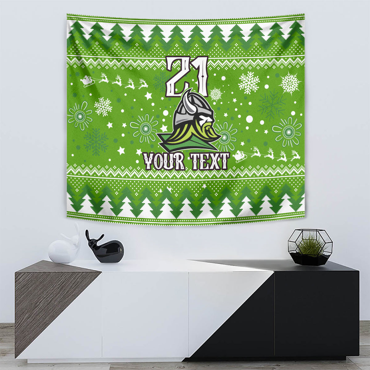 Custom Raiders Rugby Tapestry The Mighty Green Machine 2023 Christmas Vibe - Vibe Hoodie Shop