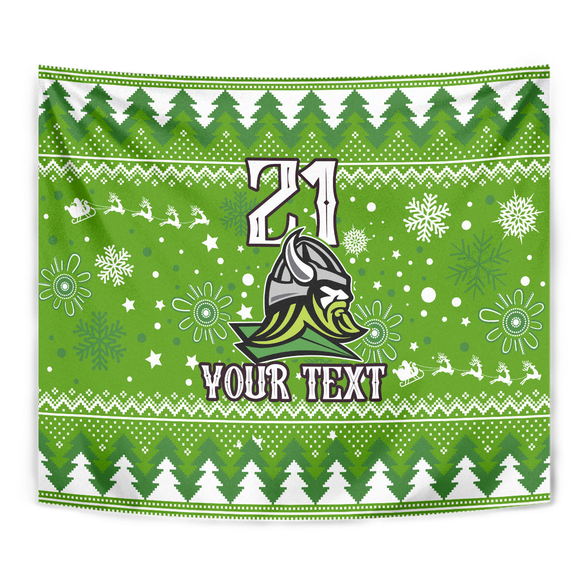 Custom Raiders Rugby Tapestry The Mighty Green Machine 2023 Christmas Vibe - Vibe Hoodie Shop