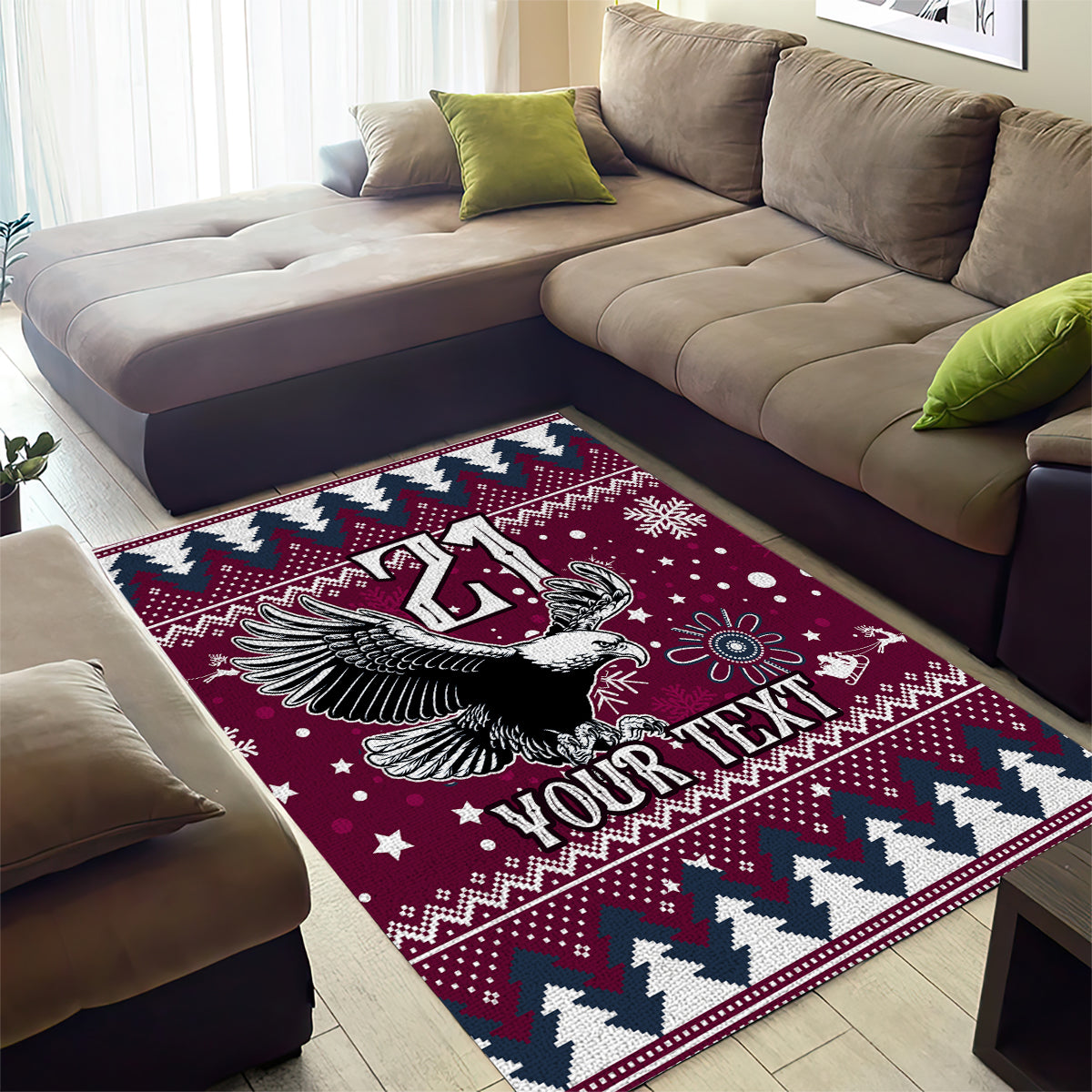 Custom Sea Eagles Rugby Area Rug Manly Boys Victory 2023 Christmas Vibe - Vibe Hoodie Shop