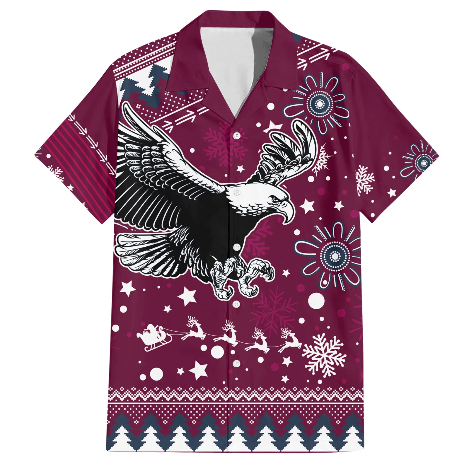 Custom Sea Eagles Rugby Hawaiian Shirt Manly Boys Victory 2023 Christmas Vibe - Vibe Hoodie Shop