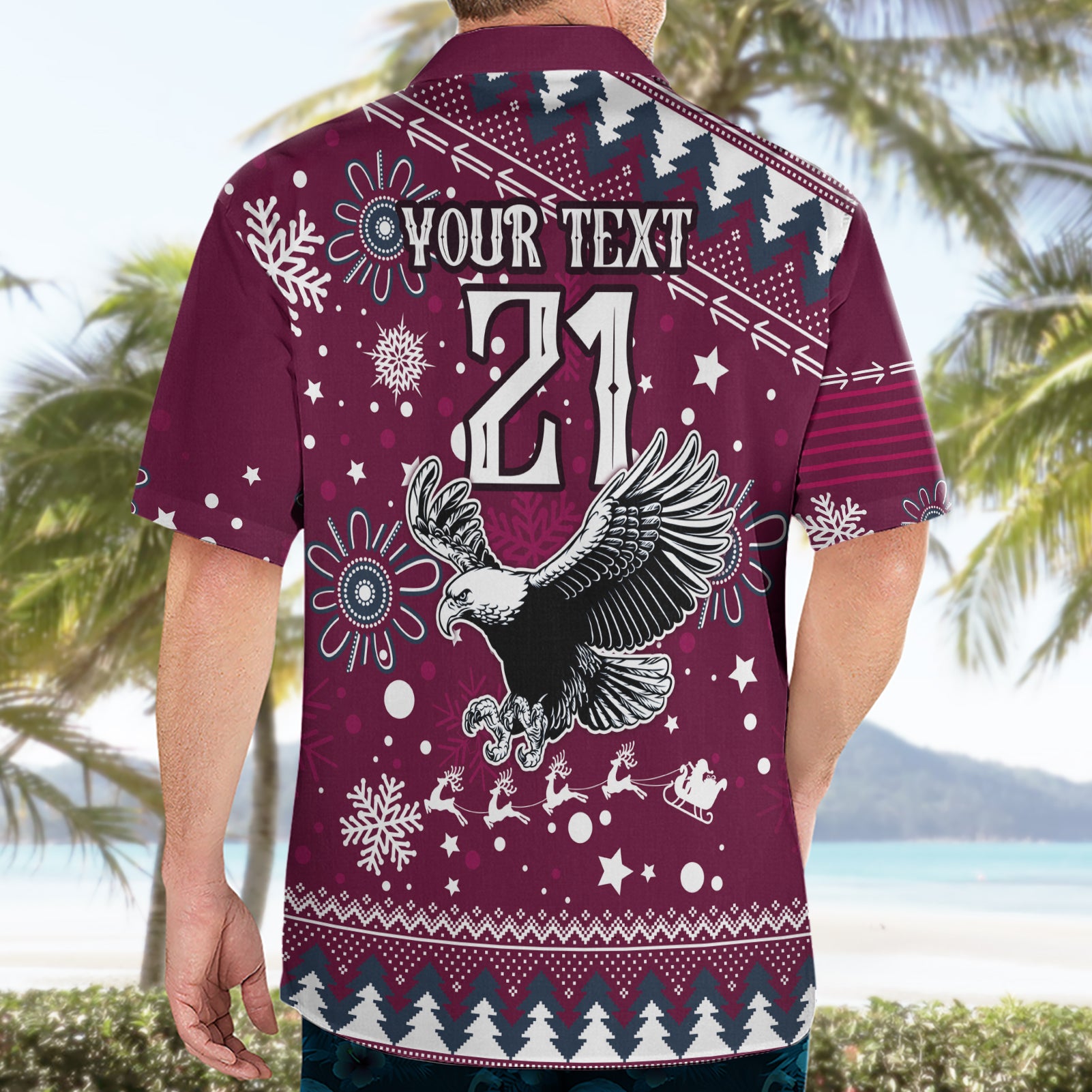 Custom Sea Eagles Rugby Hawaiian Shirt Manly Boys Victory 2023 Christmas Vibe - Vibe Hoodie Shop