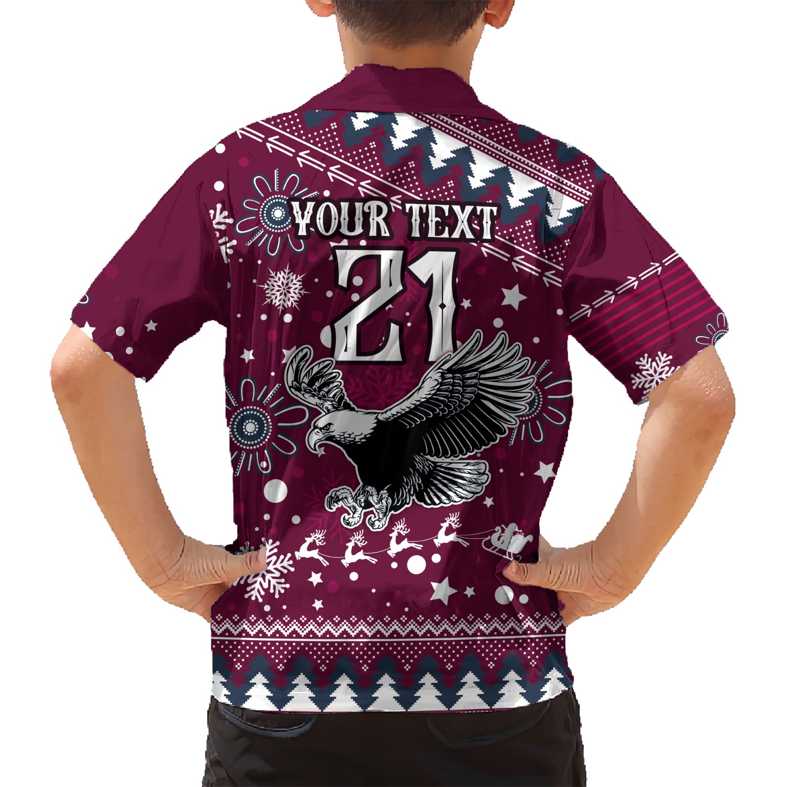 Custom Sea Eagles Rugby Hawaiian Shirt Manly Boys Victory 2023 Christmas Vibe - Vibe Hoodie Shop