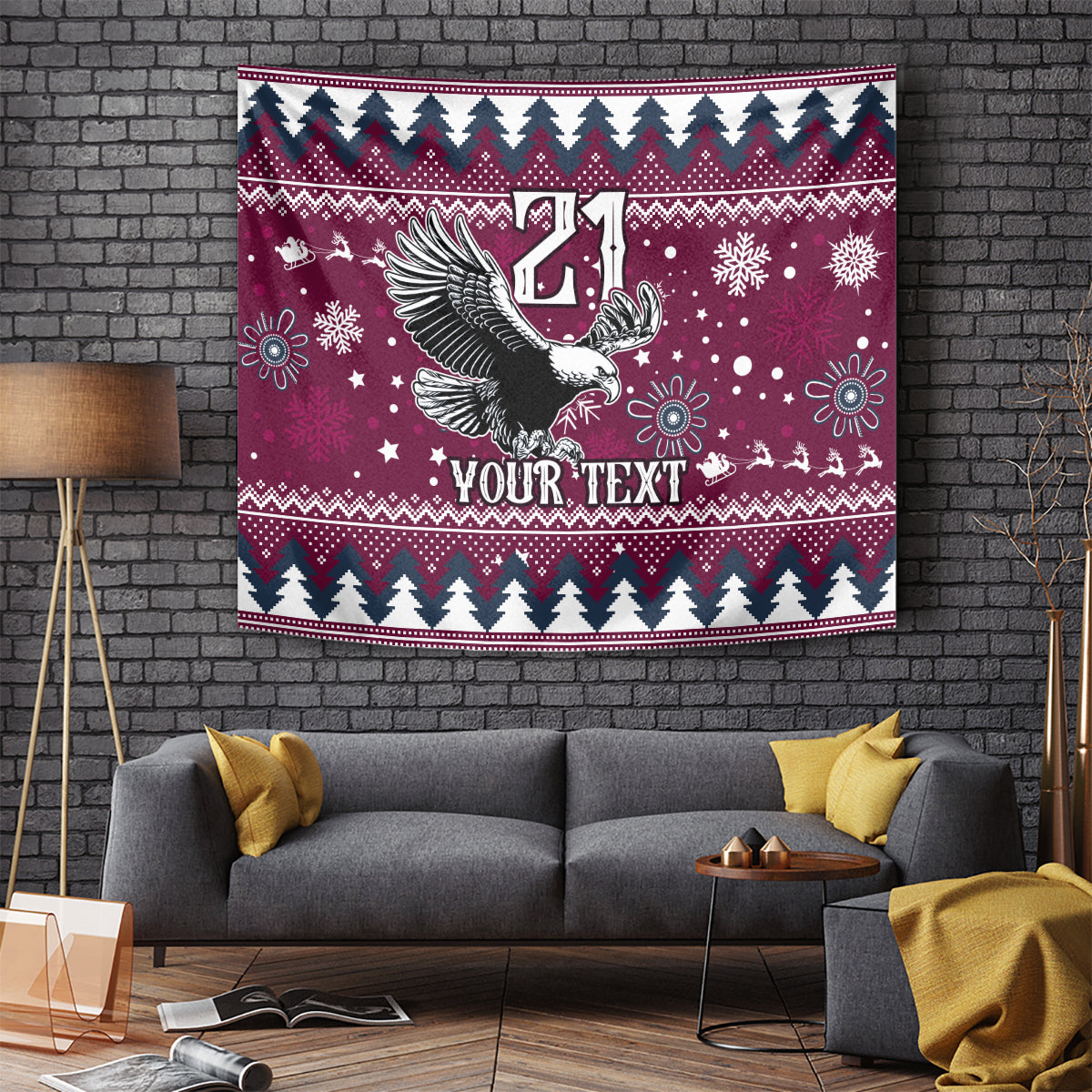 Custom Sea Eagles Rugby Tapestry Manly Boys Victory 2023 Christmas Vibe - Vibe Hoodie Shop