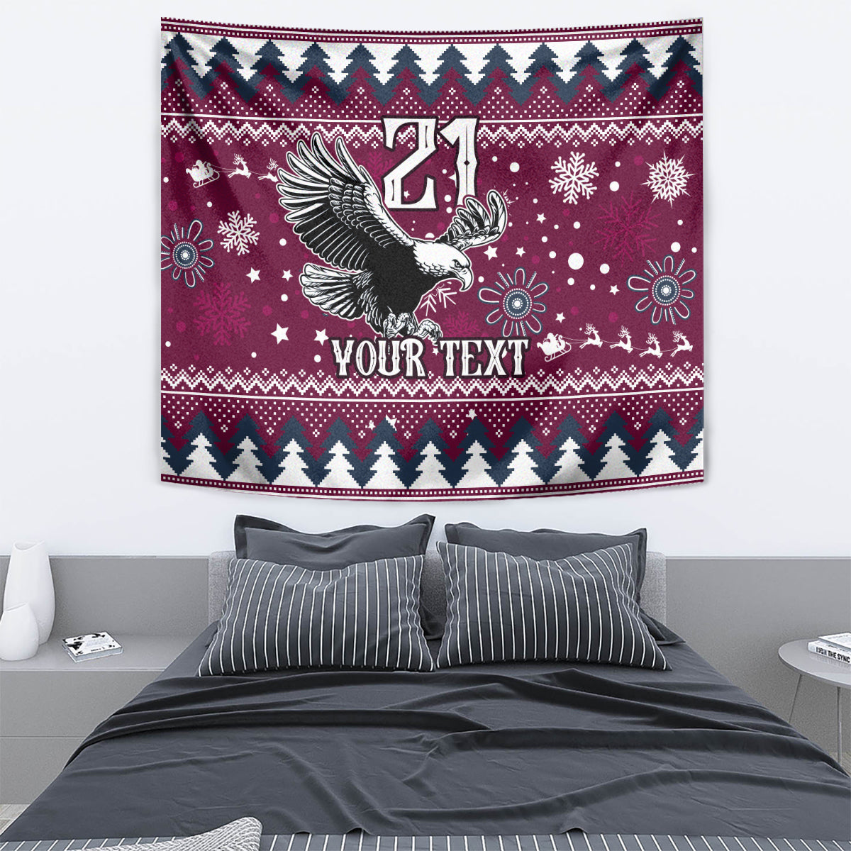 Custom Sea Eagles Rugby Tapestry Manly Boys Victory 2023 Christmas Vibe - Vibe Hoodie Shop