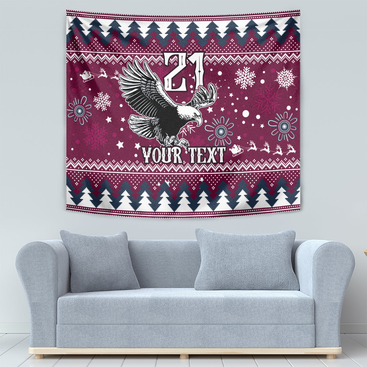 Custom Sea Eagles Rugby Tapestry Manly Boys Victory 2023 Christmas Vibe - Vibe Hoodie Shop