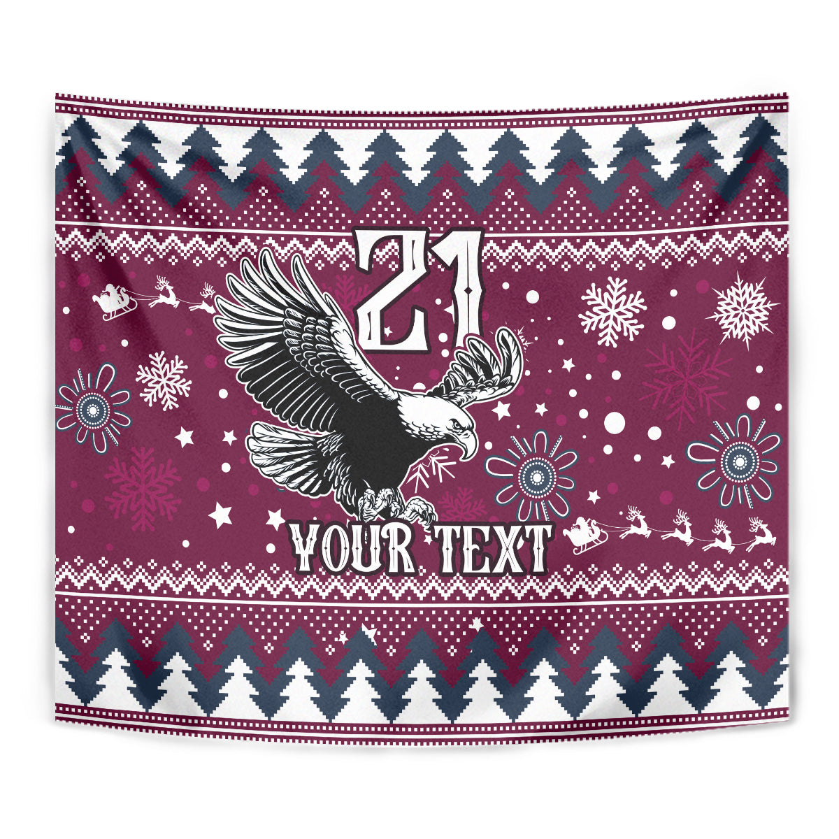 Custom Sea Eagles Rugby Tapestry Manly Boys Victory 2023 Christmas Vibe - Vibe Hoodie Shop