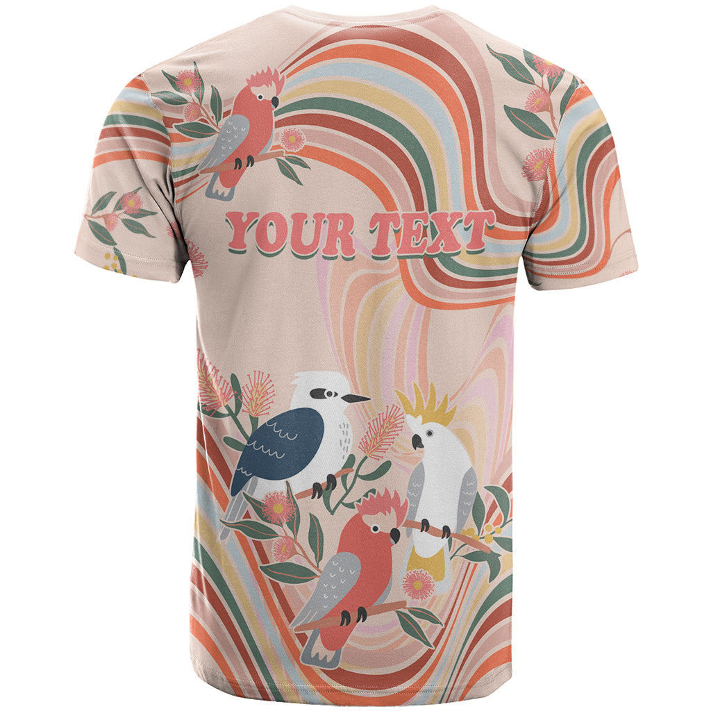 Personalised Australia Hippie Christmas T Shirt Cockatoo Kookaburra with Wattle Pink Peach Style LT9 - Vibe Hoodie Shop