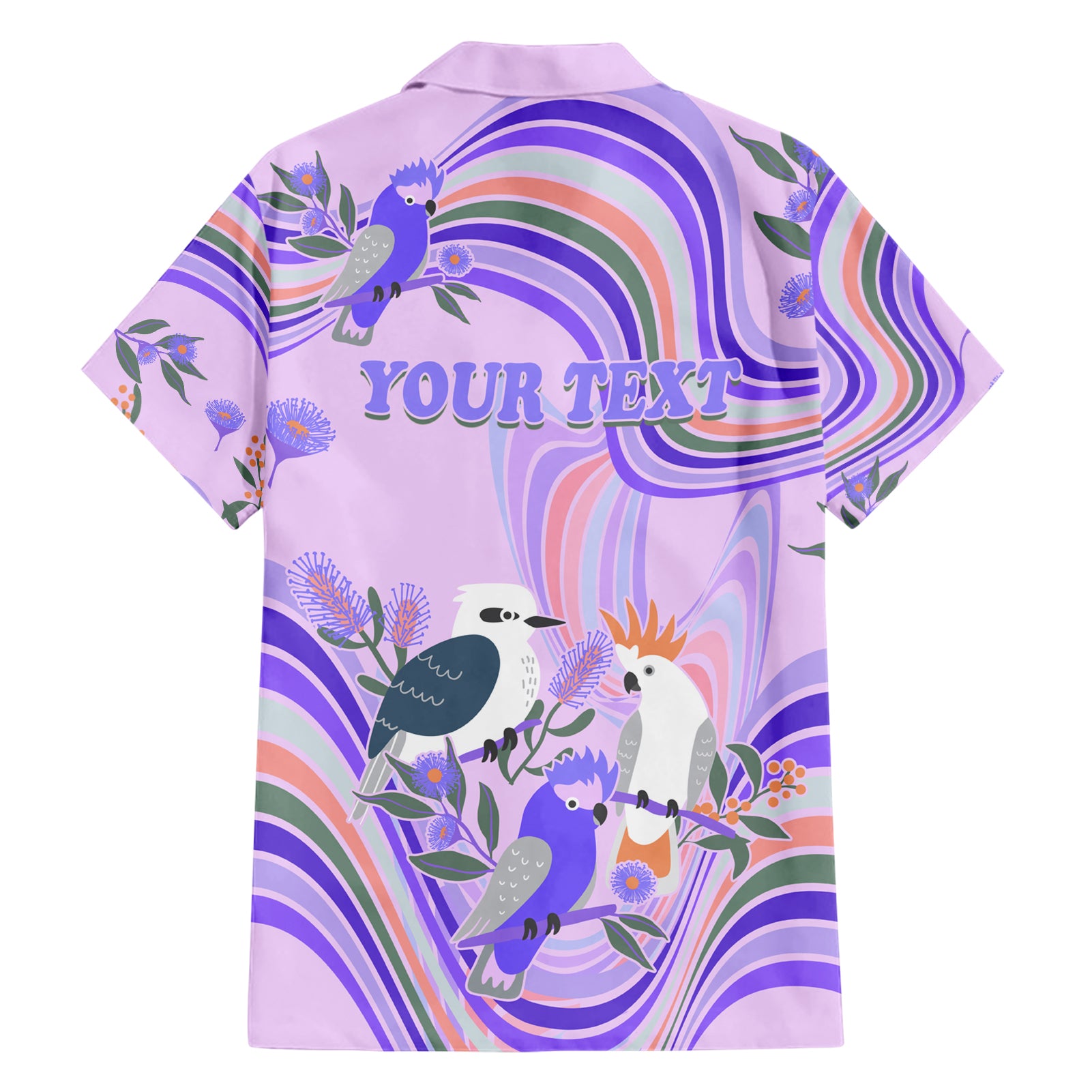 Personalised Australia Hippie Christmas Hawaiian Shirt Cockatoo Kookaburra with Wattle Violet Pastel Color - Vibe Hoodie Shop