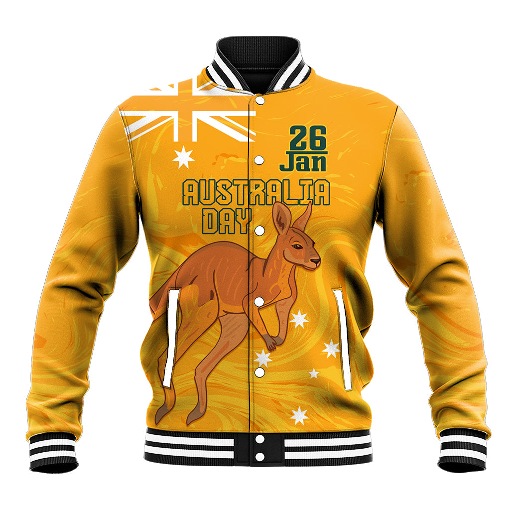 Personalised Matildas Australia Day Baseball Jacket Proud To Be Tillies Gold Version - Vibe Hoodie Shop