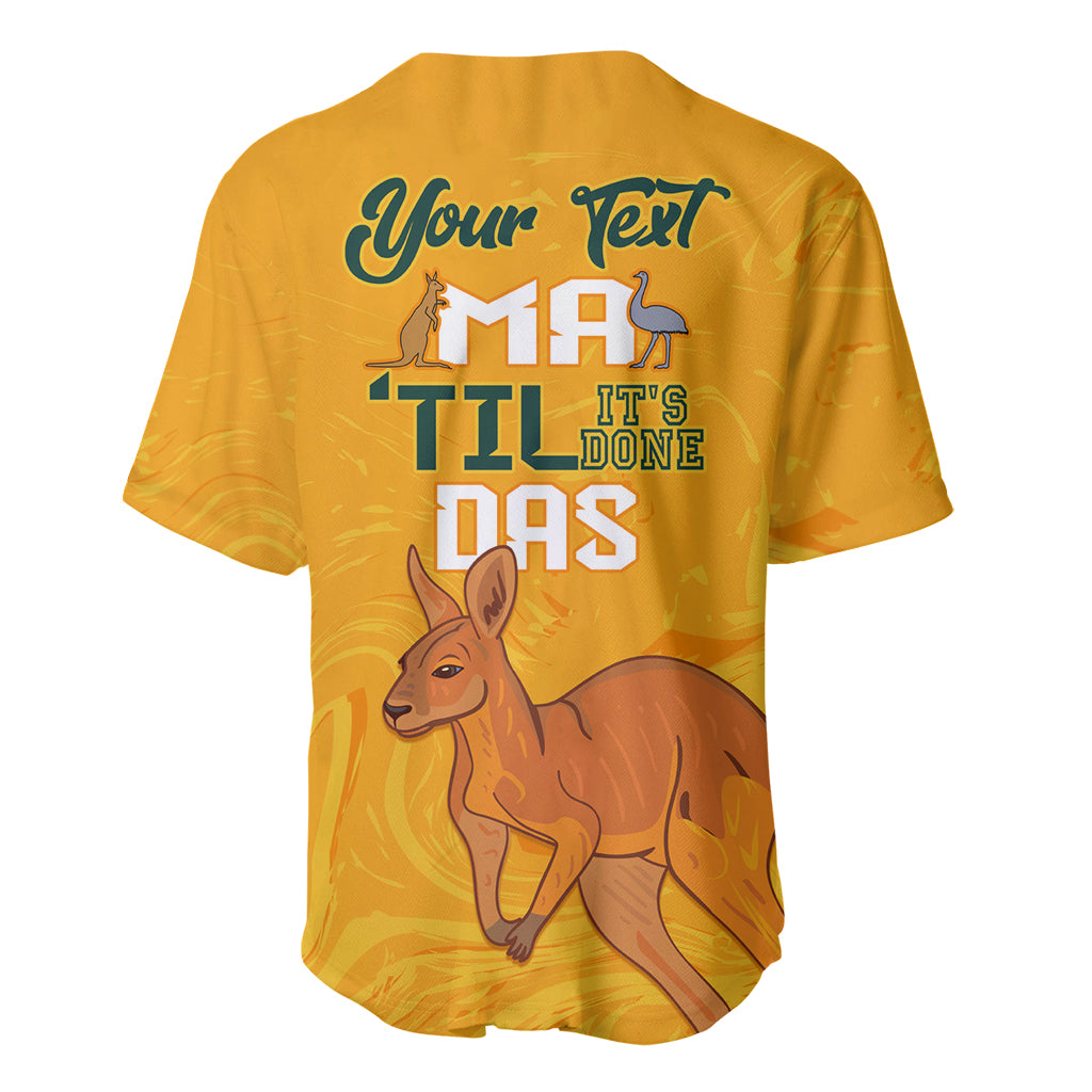 Personalised Matildas Australia Day Baseball Jersey Proud To Be Tillies Gold Version - Vibe Hoodie Shop