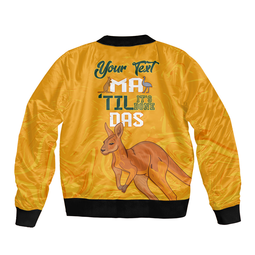 Personalised Matildas Australia Day Bomber Jacket Proud To Be Tillies Gold Version - Vibe Hoodie Shop