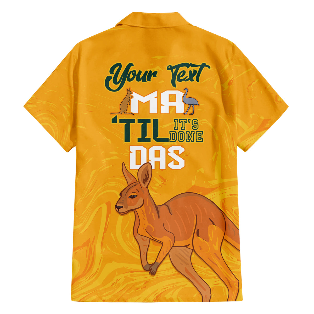 Personalised Matildas Australia Day Family Matching Long Sleeve Bodycon Dress and Hawaiian Shirt Proud To Be Tillies Gold Version