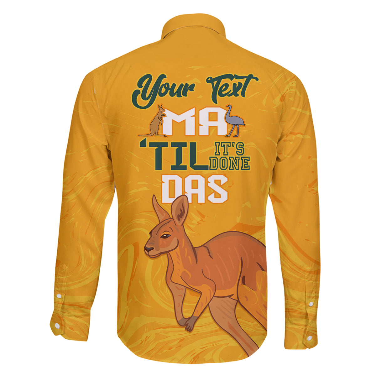 Personalised Matildas Australia Day Family Matching Long Sleeve Bodycon Dress and Hawaiian Shirt Proud To Be Tillies Gold Version