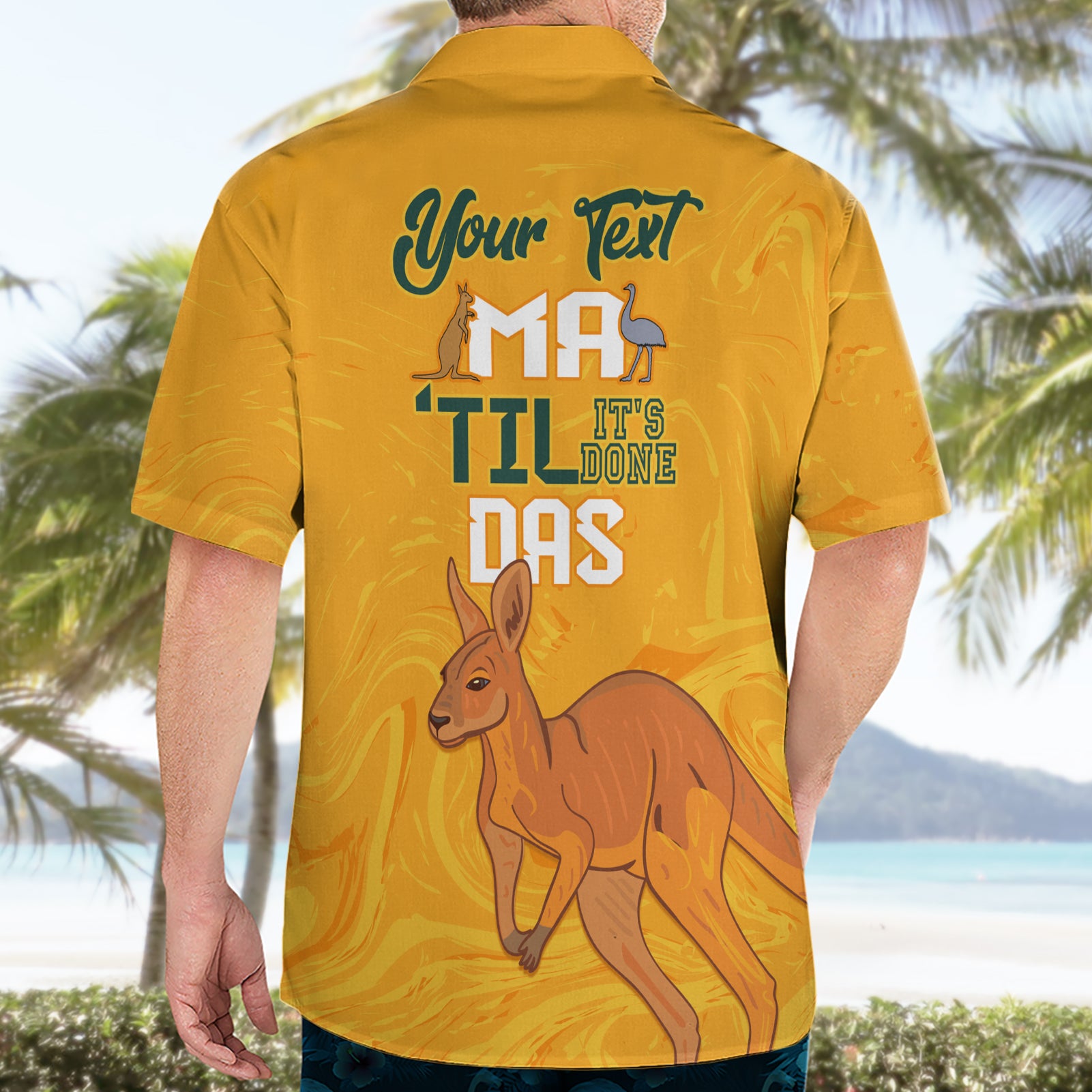 Personalised Matildas Australia Day Hawaiian Shirt Proud To Be Tillies Gold Version - Vibe Hoodie Shop