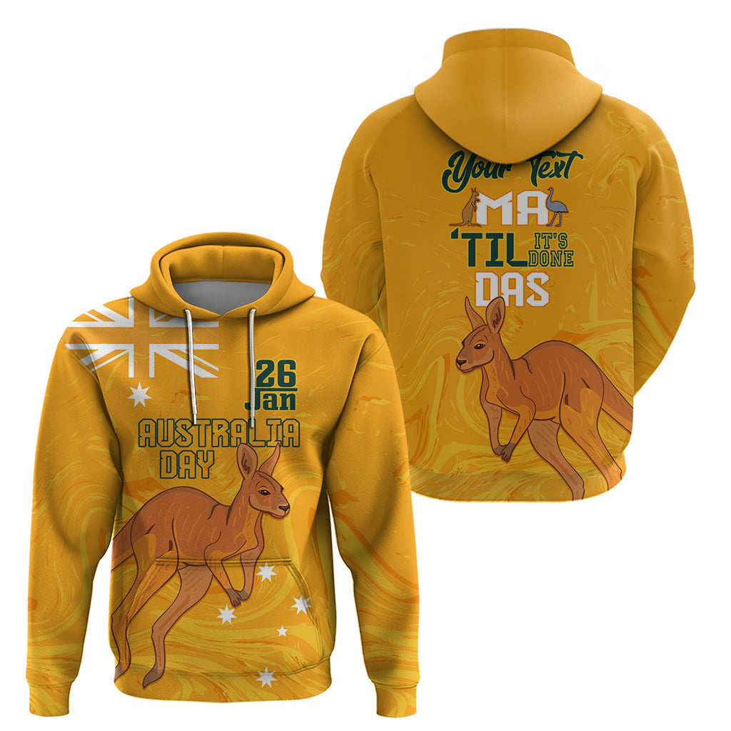 Personalised Matildas Australia Day Hoodie Proud To Be Tillies Gold Version LT9 - Vibe Hoodie Shop