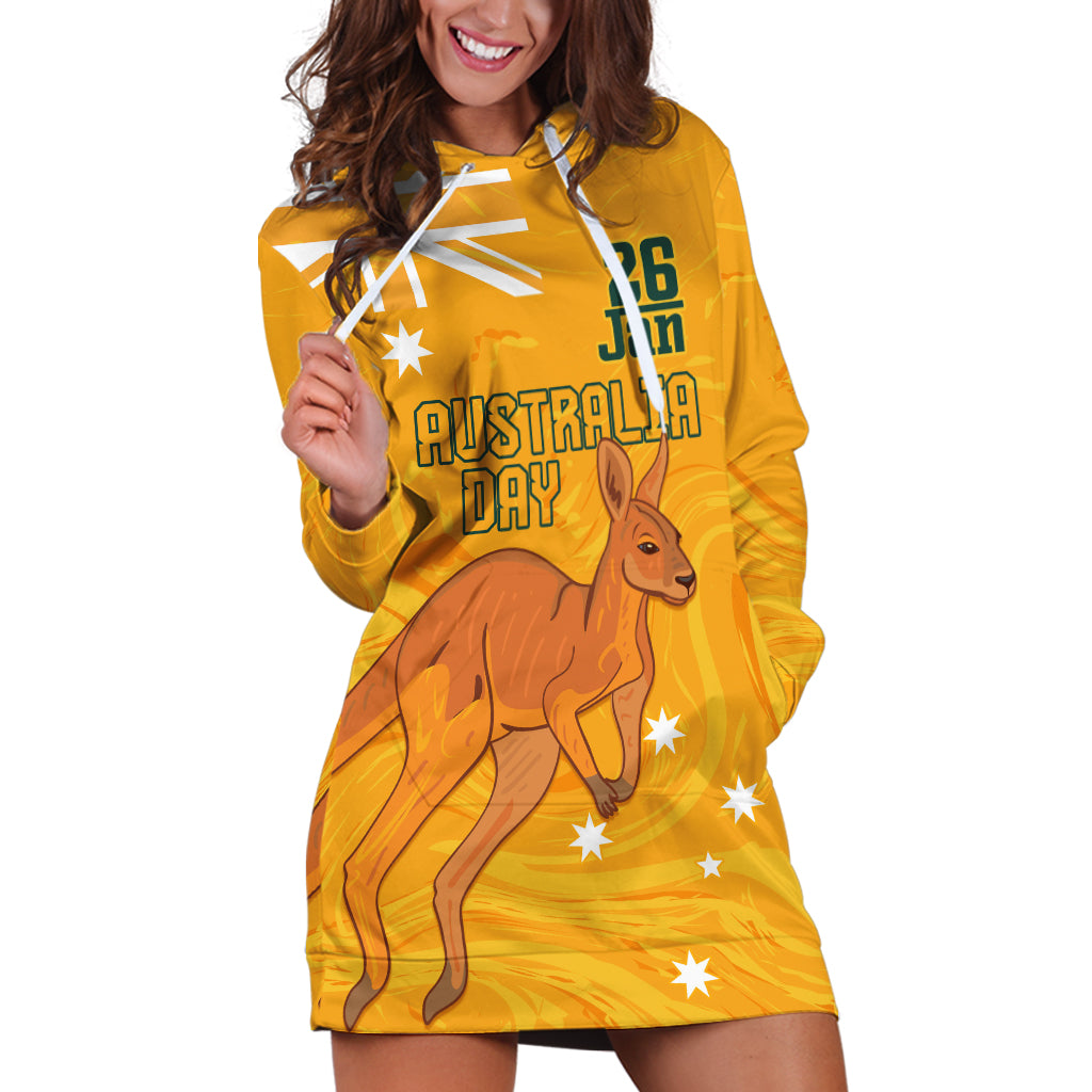 Personalised Matildas Australia Day Hoodie Dress Proud To Be Tillies Gold Version - Vibe Hoodie Shop