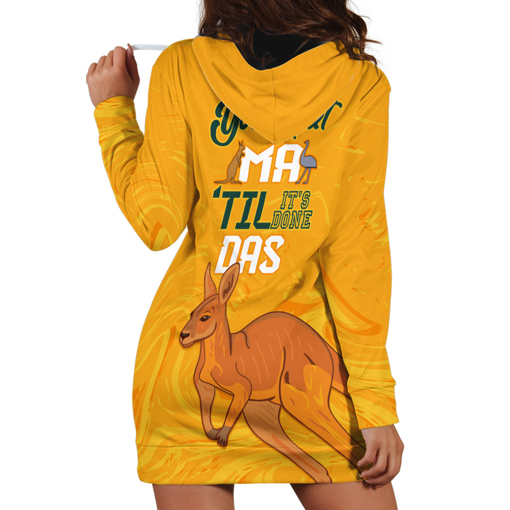 Personalised Matildas Australia Day Hoodie Dress Proud To Be Tillies Gold Version - Vibe Hoodie Shop