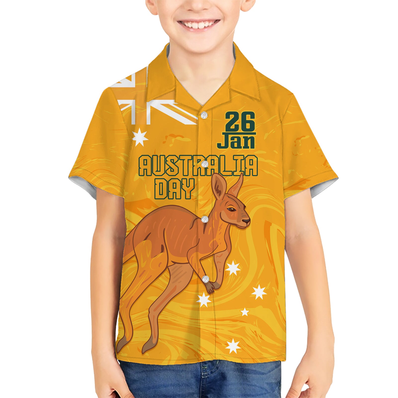 Personalised Matildas Australia Day Kid Hawaiian Shirt Proud To Be Tillies Gold Version