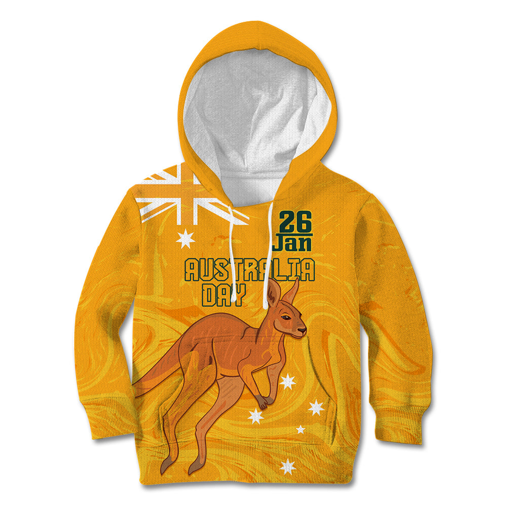 Personalised Matildas Australia Day Kid Hoodie Proud To Be Tillies Gold Version - Vibe Hoodie Shop