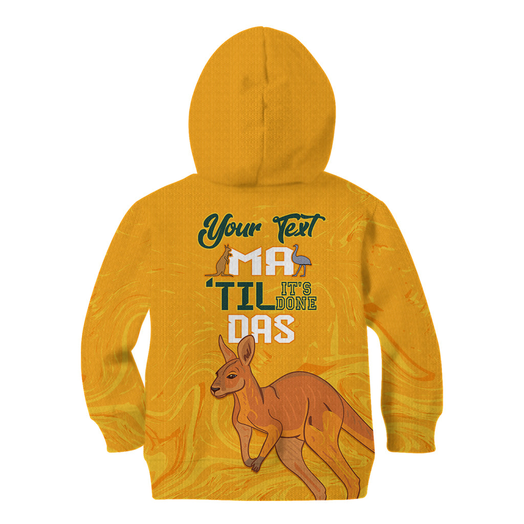 Personalised Matildas Australia Day Kid Hoodie Proud To Be Tillies Gold Version - Vibe Hoodie Shop