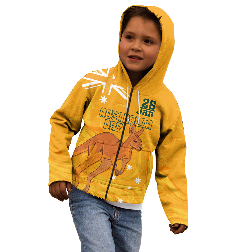 Personalised Matildas Australia Day Kid Hoodie Proud To Be Tillies Gold Version - Vibe Hoodie Shop