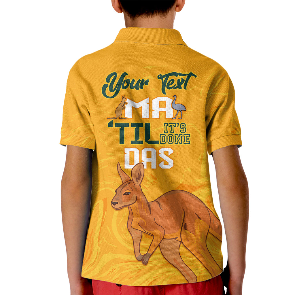 Personalised Matildas Australia Day Kid Polo Shirt Proud To Be Tillies Gold Version - Vibe Hoodie Shop