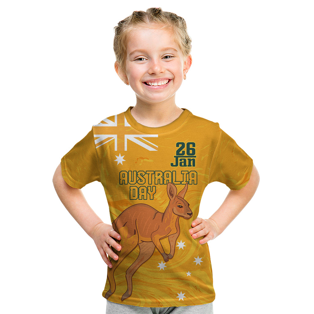 Personalised Matildas Australia Day Kid T Shirt Proud To Be Tillies Gold Version - Vibe Hoodie Shop