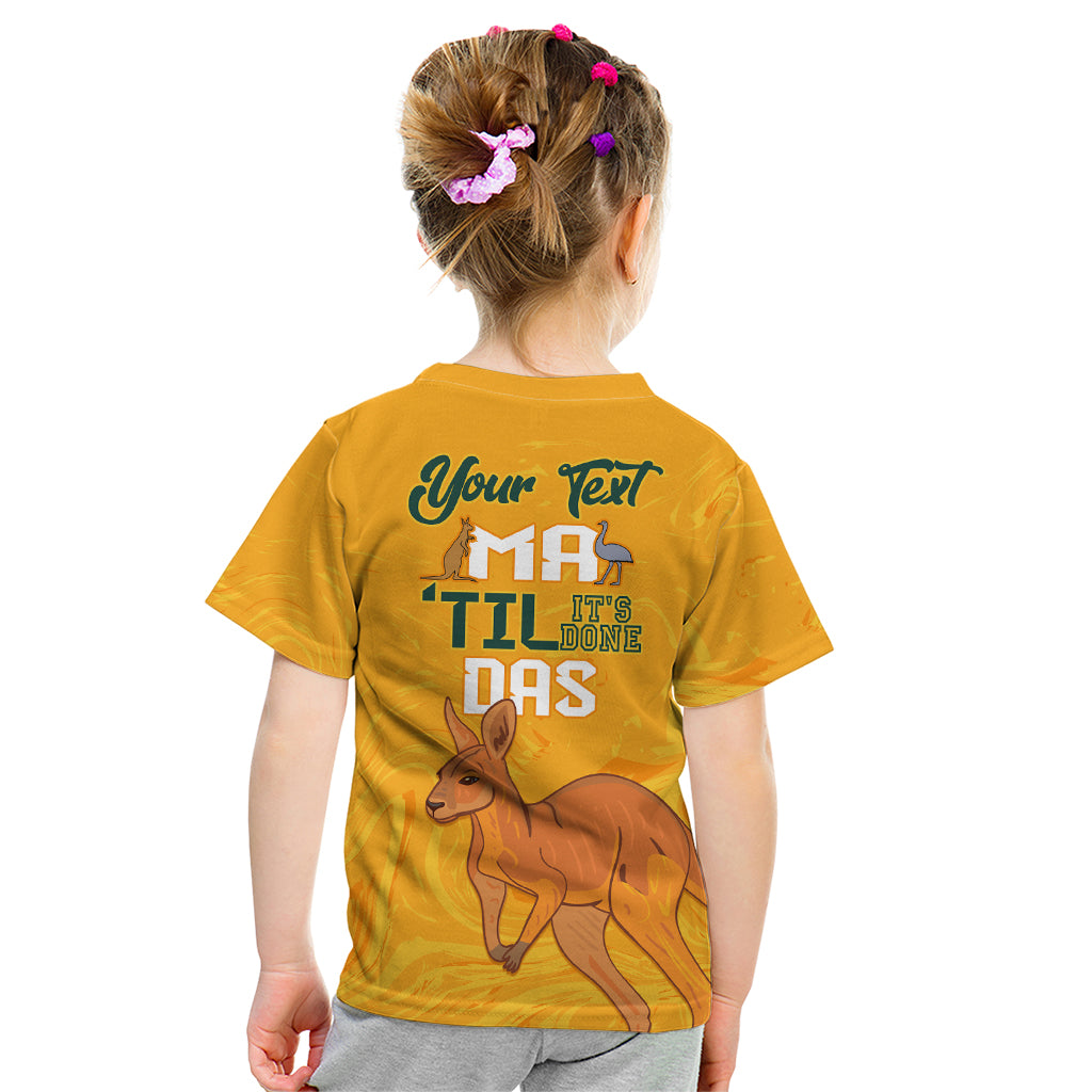 Personalised Matildas Australia Day Kid T Shirt Proud To Be Tillies Gold Version - Vibe Hoodie Shop