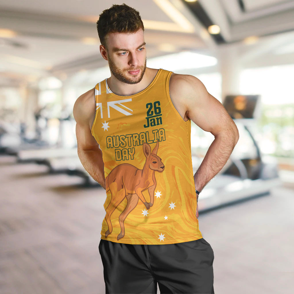 Personalised Matildas Australia Day Men Tank Top Proud To Be Tillies Gold Version - Vibe Hoodie Shop