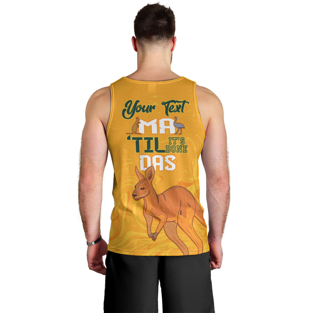 Personalised Matildas Australia Day Men Tank Top Proud To Be Tillies Gold Version - Vibe Hoodie Shop