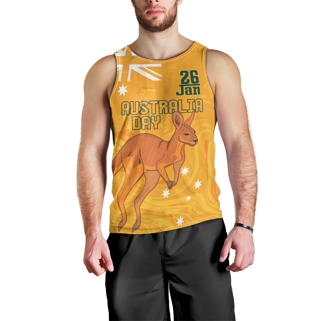 Personalised Matildas Australia Day Men Tank Top Proud To Be Tillies Gold Version - Vibe Hoodie Shop