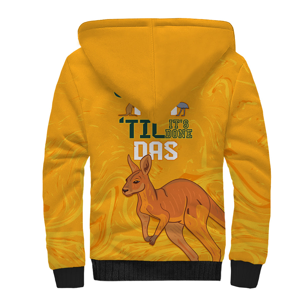 Personalised Matildas Australia Day Sherpa Hoodie Proud To Be Tillies Gold Version - Vibe Hoodie Shop