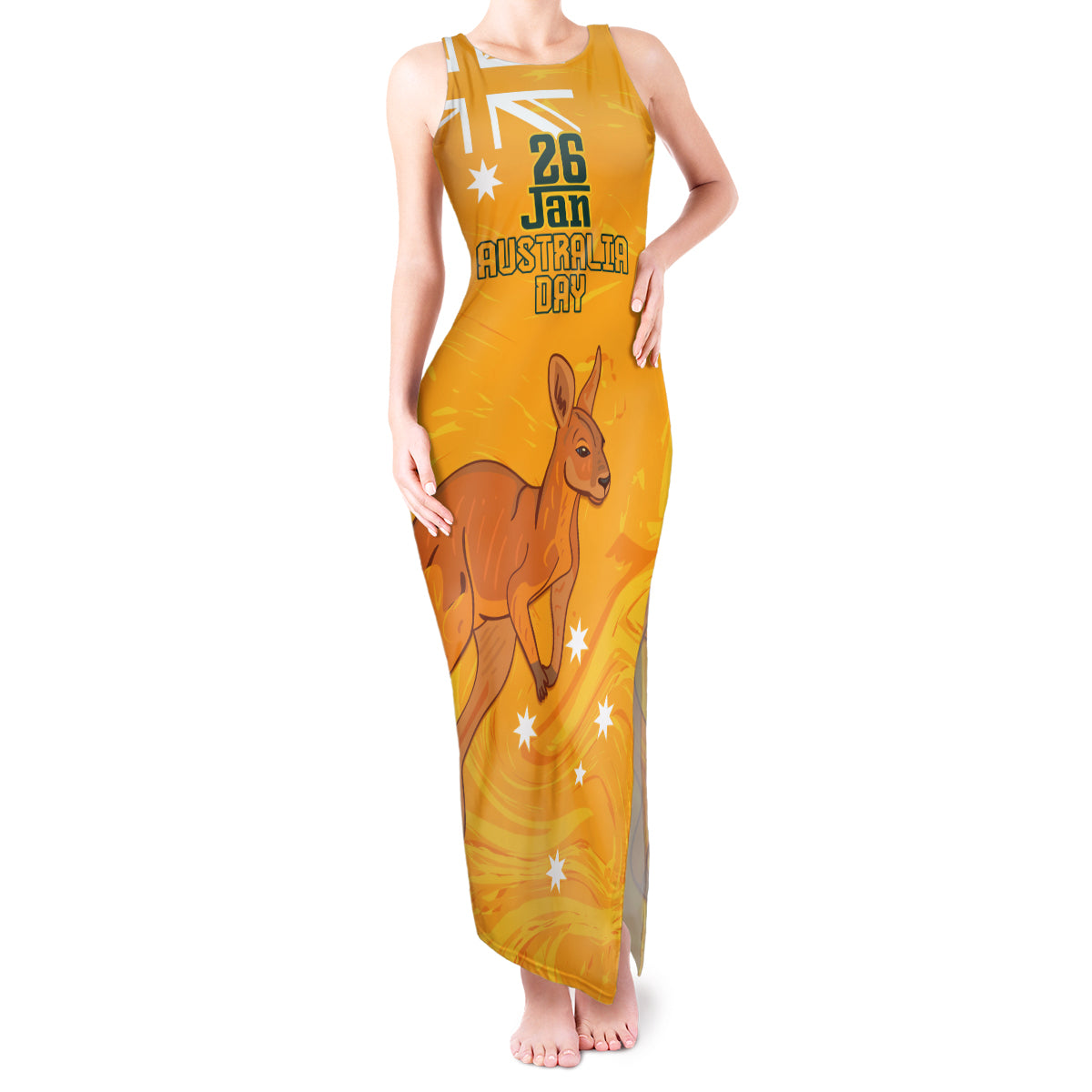 Personalised Matildas Australia Day Tank Maxi Dress Proud To Be Tillies Gold Version