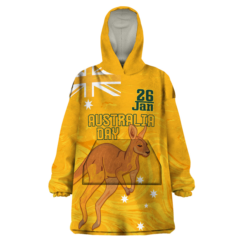 Personalised Matildas Australia Day Wearable Blanket Hoodie Proud To Be Tillies Gold Version - Vibe Hoodie Shop